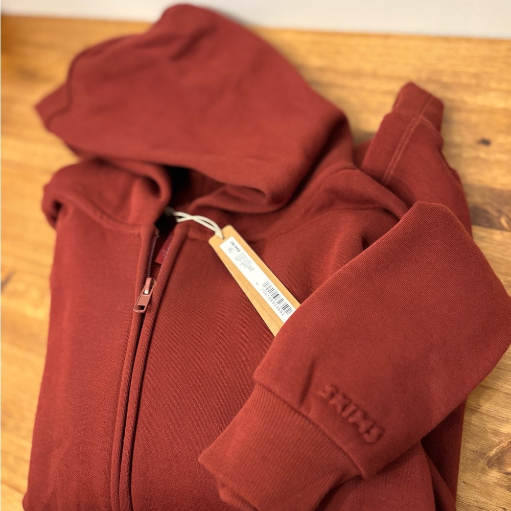 SKIMS Merlot Hoodie with Embroidered Sleeve